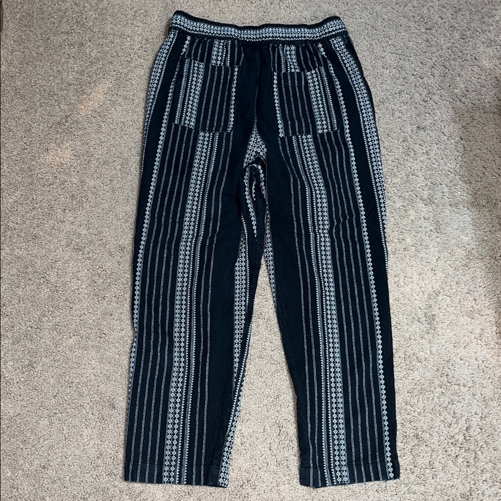 Anthropologie Essential Beach Pant Pull-On Boho Tassel Tie Waist Black Medium - Picture 6 of 10